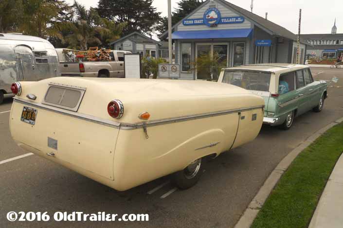 This vintage towing rig is a Studebaker Station Wagon pulling a 1954 Ranger Pop-up trailer