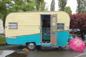 Side view of a classic Aladdin travel trailer