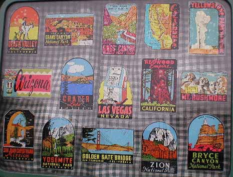 Set of Vintage Travel Decals from Bryce Canyon National Park and Zion National Park