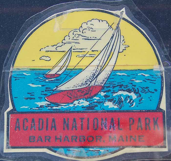 Vintage Travel Decal From Acadia National Park in Bar Harbor, Maine