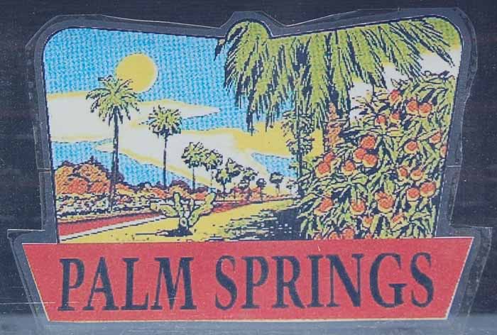 Vintage Travel Decal From Palm Springs, California