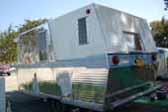 Angular rear end on 1960 vintage Holiday House trailer