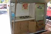 Photo of large kitchen area in back of 1972 Little Scamp trailer