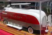 This scale model shows how the Parade of Progress Futurliner buses originally looked when they were built and outfitted by GM in the 50's