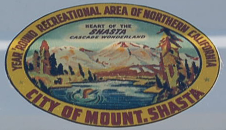 Beautiful Vintage Souvenir Travel Decal from the Mount Shasta Recreational Area in Northern California