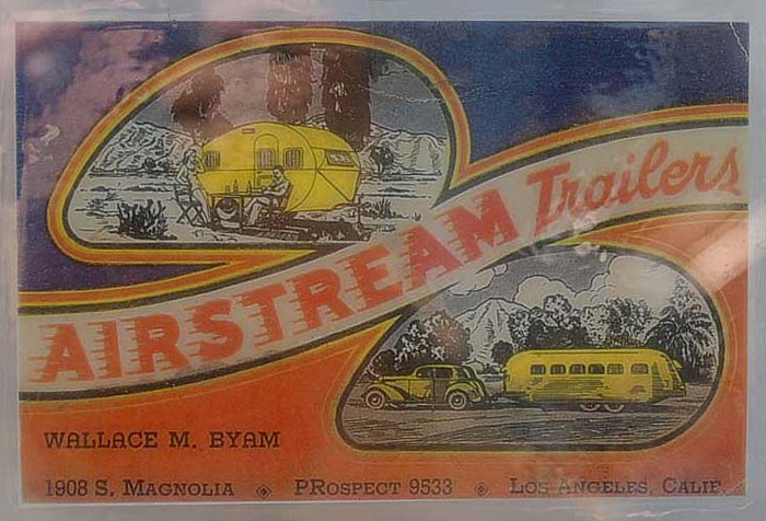 Very rare and old Vintage Trailer Decal from Airstream Trailer Company in Los Angeles, California