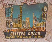 Las Vegas, Nevada Vintage Travel Decal with nicjname: Glitter Gulch