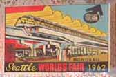 Rare Vintage Travel Decal from the 1962 Seattle World's Fair, depicts the famous monorail build for the fair
