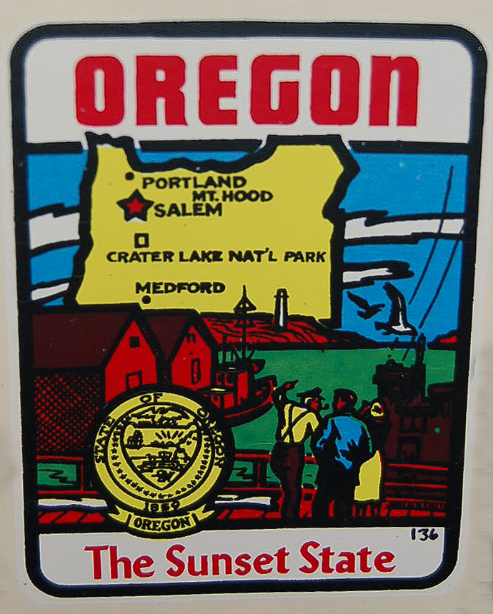 Oregon State Vintage Travel Decal